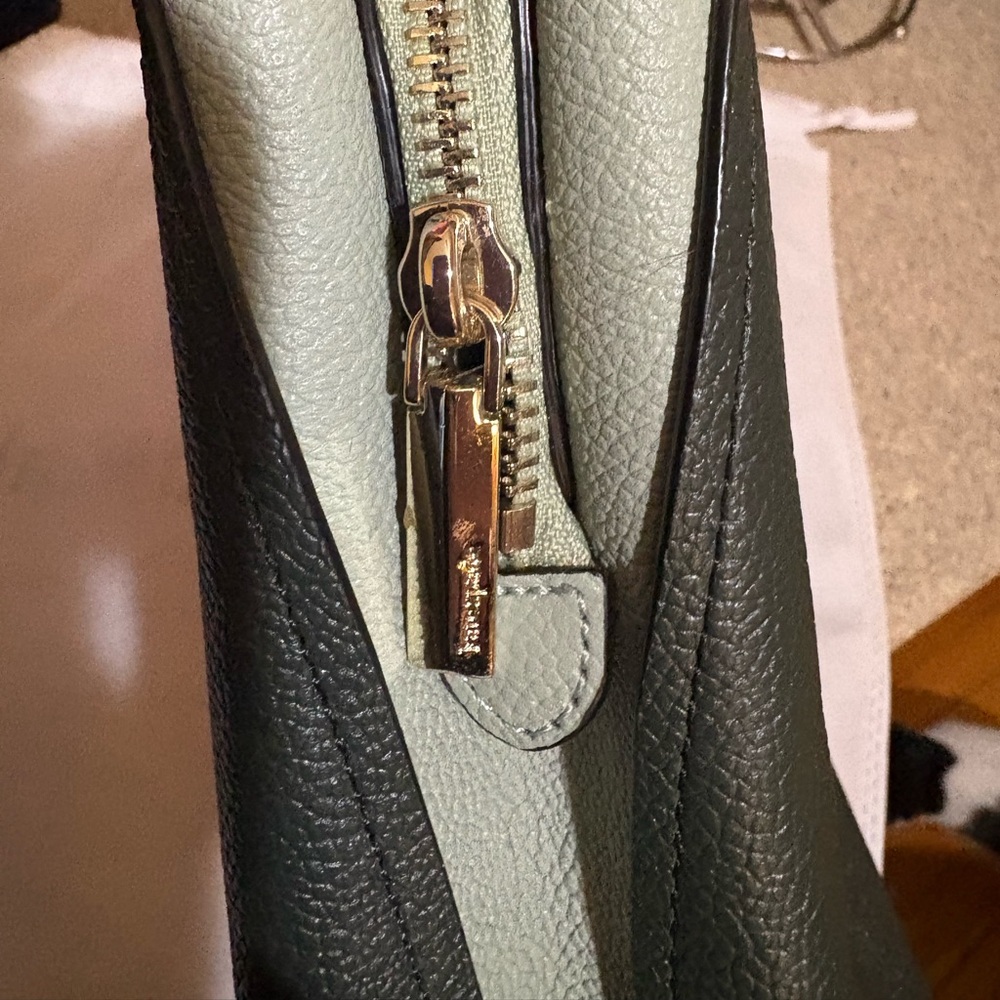 Kate Spade Two-Tone Green and Black Tote - Picture 13 of 15